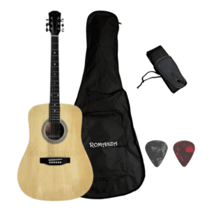 Romanza 030S Acoustic Guitar Set | Guitar with Gig Bag, Strap and Picks