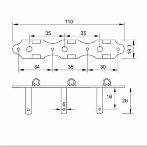 Alternative view of Κλειδία Κιθάρας DER JUNG MACHINE HEADS SLOTTED HEADSTOCK 3+3 HAUSER PEARL BUTTON NICKEL