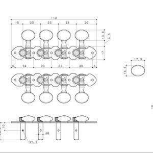 Alternative view of Gotoh M120S N Κλειδιά 8-Χορδου Μπουζουκιού / Μαντολίνου